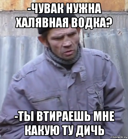 -чувак нужна халявная водка? -ты втираешь мне какую ту дичь, Мем  Ты втираешь мне какую то дичь