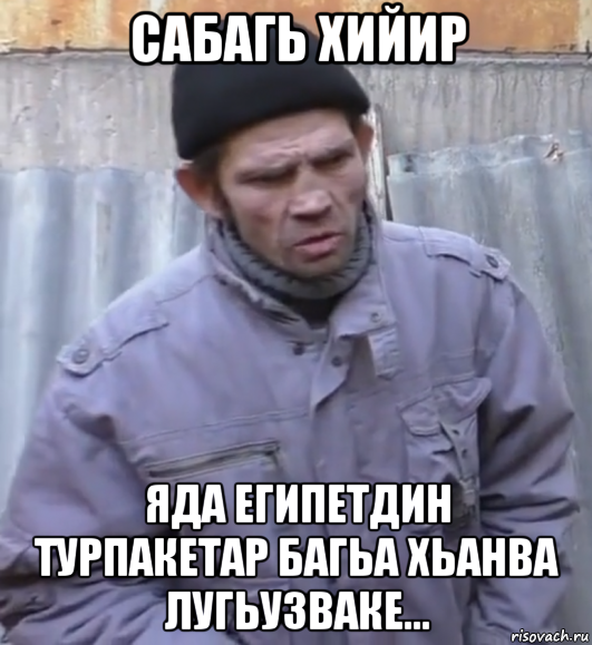 сабагь хийир яда египетдин турпакетар багьа хьанва лугьузваке..., Мем  Ты втираешь мне какую то дичь