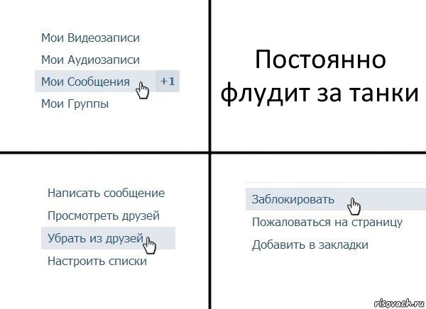 Постоянно флудит за танки, Комикс  Удалить из друзей