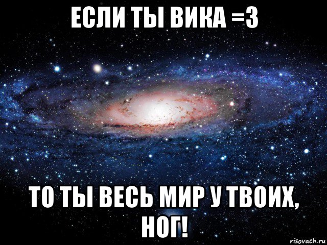 если ты вика =з то ты весь мир у твоих, ног!, Мем Вселенная