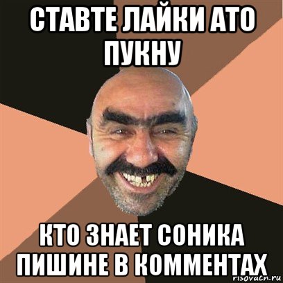 ставте лайки ато пукну кто знает соника пишине в комментах, Мем Я твой дом труба шатал