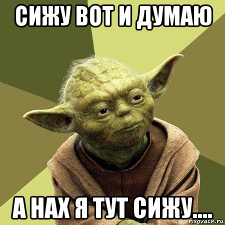 сижу вот и думаю а нах я тут сижу...., Мем Йода