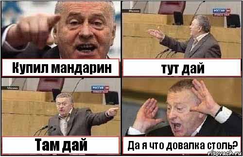 Купил мандарин тут дай Там дай Да я что довалка столь?, Комикс жиреновский