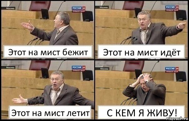 Этот на мист бежит Этот на мист идёт Этот на мист летит С КЕМ Я ЖИВУ!, Комикс Жирик в шоке хватается за голову