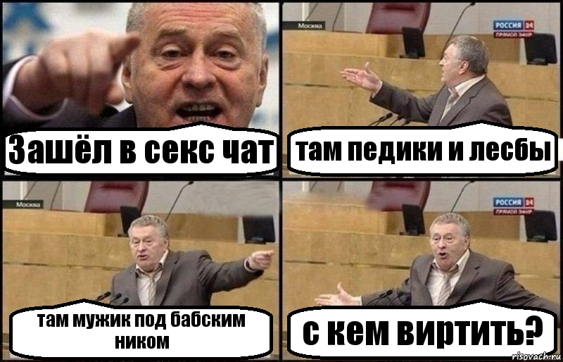 Зашёл в секс чат там педики и лесбы там мужик под бабским ником с кем виртить?, Комикс Жириновский