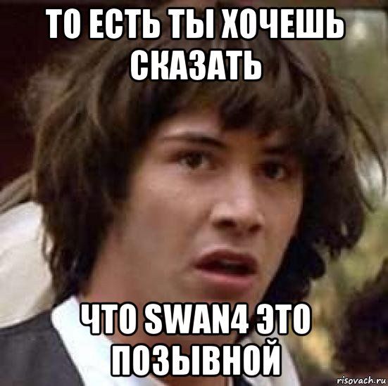 то есть ты хочешь сказать что swan4 это позывной, Мем А что если (Киану Ривз)