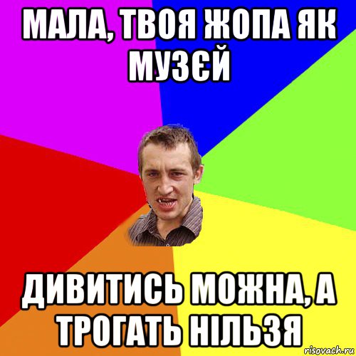 мала, твоя жопа як музєй дивитись можна, а трогать нільзя, Мем Чоткий паца