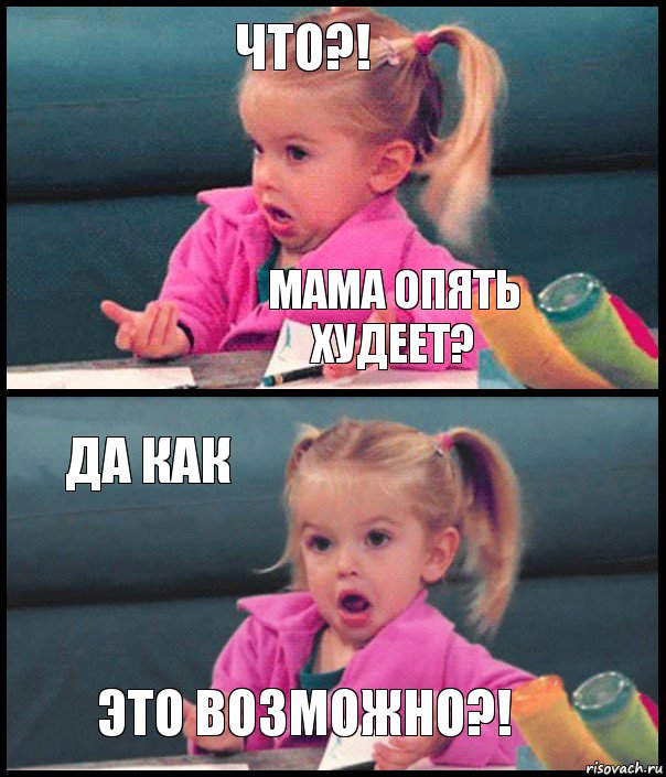 Что?! Мама опять худеет? Да как Это возможно?!, Комикс  Возмущающаяся девочка