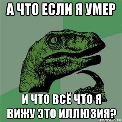 а что если я умер и что всё что я вижу это иллюзия?, Мем Филосораптор