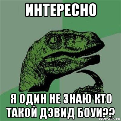 интересно я один не знаю кто такой дэвид боуи??, Мем Филосораптор