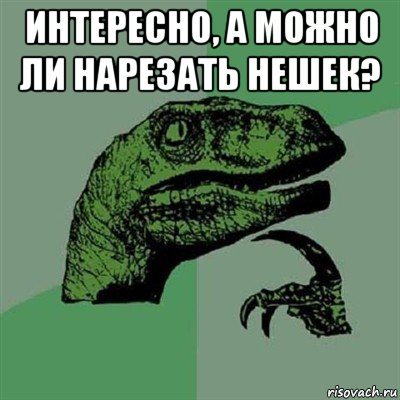 интересно, а можно ли нарезать нешек? , Мем Филосораптор