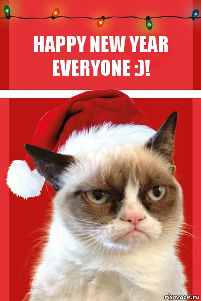 Happy New Year everyone :)!, Комикс  Grumpy cat new year