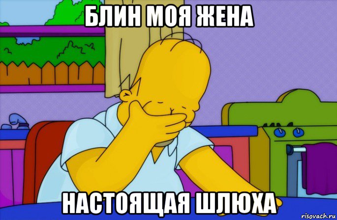 блин моя жена настоящая шлюха, Мем Homer simpson facepalm