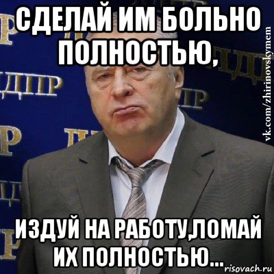 сделай им больно полностью, издуй на работу,ломай их полностью..., Мем Хватит это терпеть (Жириновский)