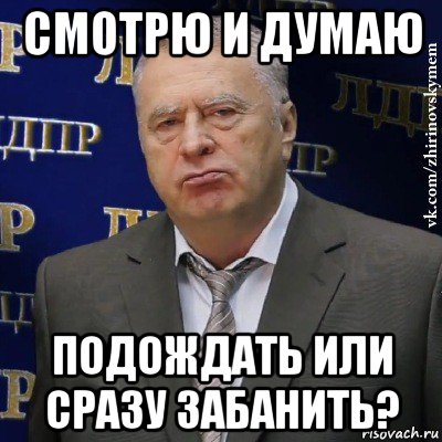 смотрю и думаю подождать или сразу забанить?, Мем Хватит это терпеть (Жириновский)