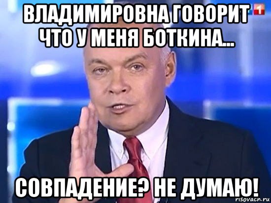 владимировна говорит что у меня боткина... совпадение? не думаю!, Мем Киселёв 2014