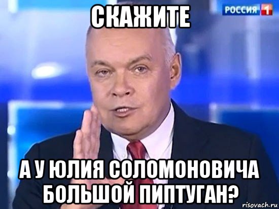 скажите а у юлия соломоновича большой пиптуган?, Мем Киселёв 2014