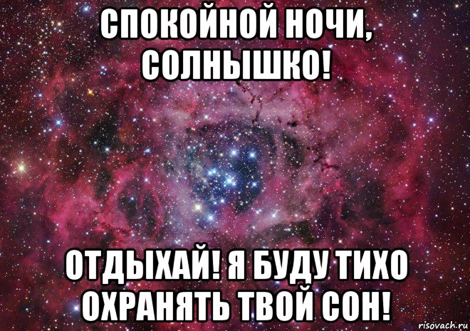 спокойной ночи, солнышко! отдыхай! я буду тихо охранять твой сон!