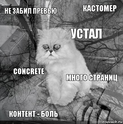 не забил превью много страниц устал контент - боль concrete кастомер    , Комикс  кот безысходность