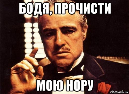 бодя, прочисти мою нору