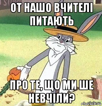 от нашо вчителі питають про те, що ми ше невчіли?, Мем Кролик