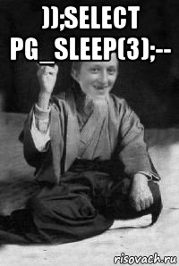 ));select pg_sleep(3);-- 