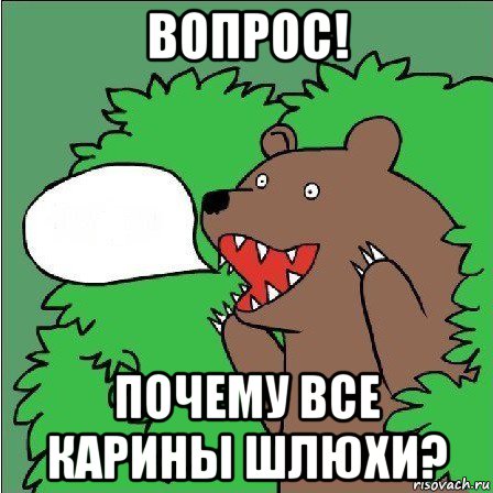 вопрос! почему все карины шлюхи?