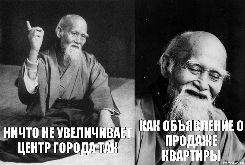 Ничто не увеличивает центр города так как объявление о продаже квартиры, Комикс Мудрец-монах (2 зоны)