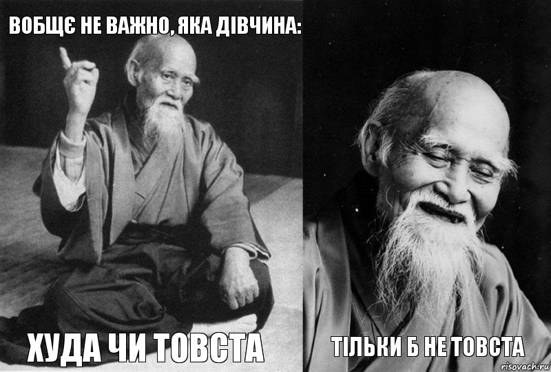 ВОБЩЄ НЕ ВАЖНО, ЯКА ДІВЧИНА: ХУДА ЧИ ТОВСТА  ТІЛЬКИ Б НЕ ТОВСТА, Комикс Мудрец-монах (4 зоны)