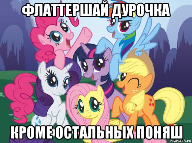 флаттершай дурочка кроме остальных поняш, Мем My little pony