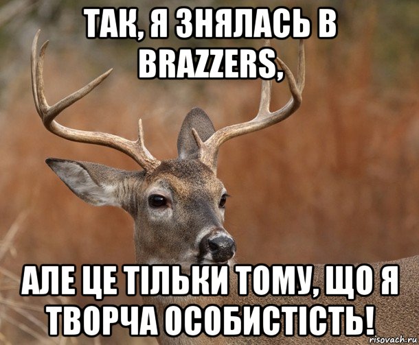 так, я знялась в brazzers, але це тільки тому, що я творча особистість!, Мем  Наивный Олень v2