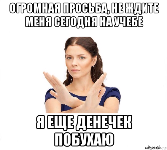 огромная просьба, не ждите меня сегодня на учебе я еще денечек побухаю, Мем Не зовите