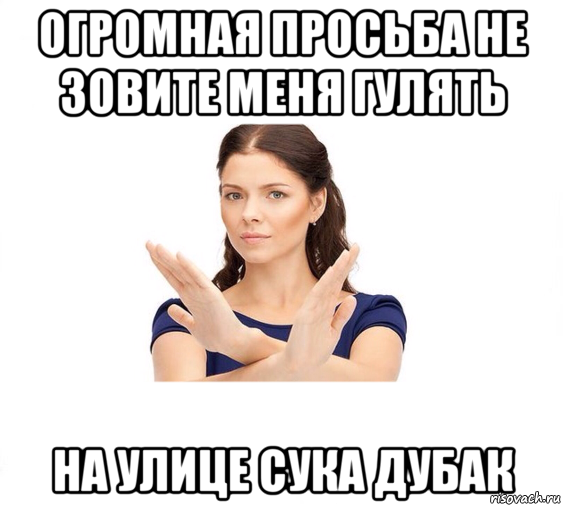 огромная просьба не зовите меня гулять на улице сука дубак, Мем Не зовите