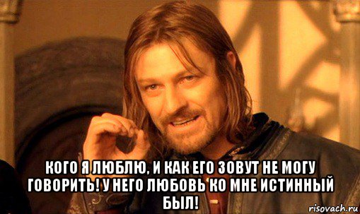  кого я люблю, и как его зовут не могу говорить! у него любовь ко мне истинный был!, Мем Нельзя просто так взять и (Боромир мем)