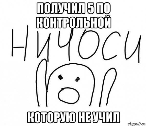 получил 5 по контрольной которую не учил, Мем  Ничоси