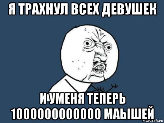 я трахнул всех девушек и уменя теперь 1000000000000 маышей, Мем Ну почему