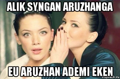 alik syngan aruzhanga eu aruzhan ademi eken, Мем  Он