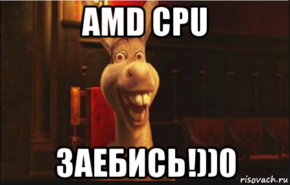 amd cpu заебись!))0, Мем Осел из Шрека