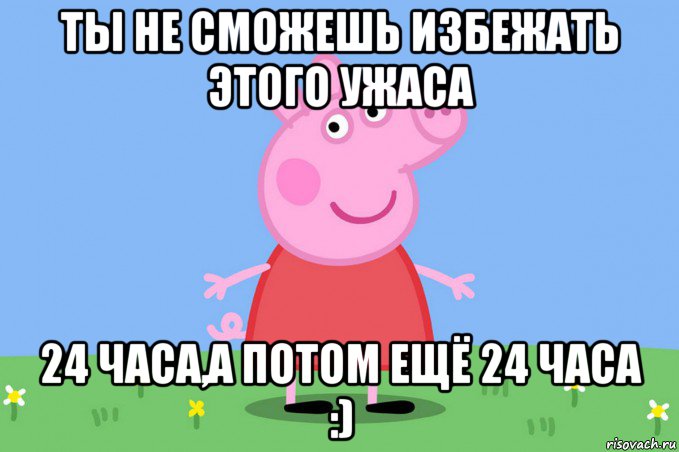 ты не сможешь избежать этого ужаса 24 часа,а потом ещё 24 часа :), Мем Пеппа