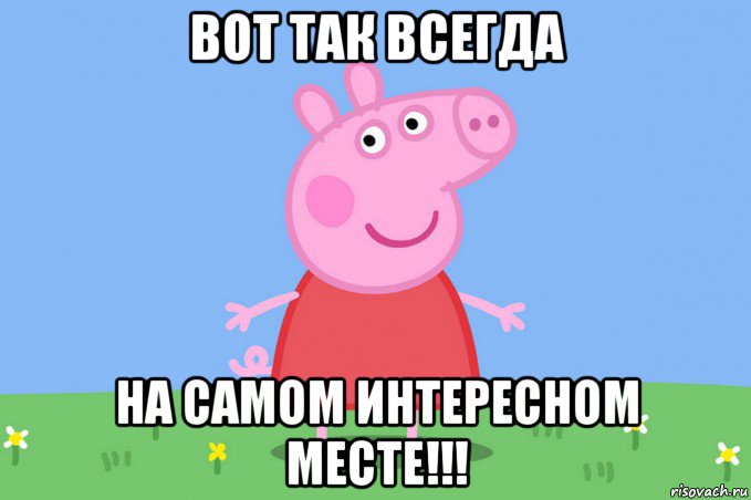 вот так всегда на самом интересном месте!!!, Мем Пеппа