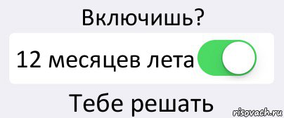 Включишь? 12 месяцев лета Тебе решать, Комикс Переключатель