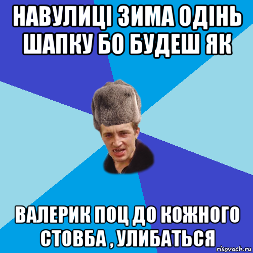 навулиці зима одінь шапку бо будеш як валерик поц до кожного стовба , улибаться