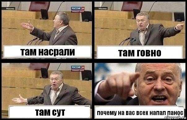 там насрали там говно там сут почему на вас всех напал панос, Комикс с Жириновским