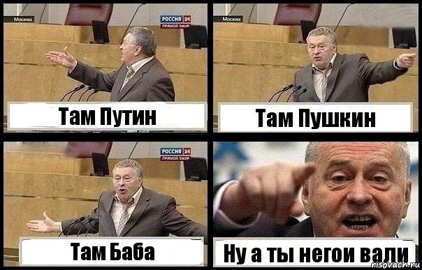 Там Путин Там Пушкин Там Баба Ну а ты негои вали, Комикс с Жириновским