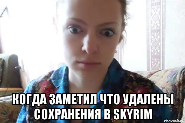  когда заметил что удалены сохранения в skyrim, Мем    Скайп файлообменник