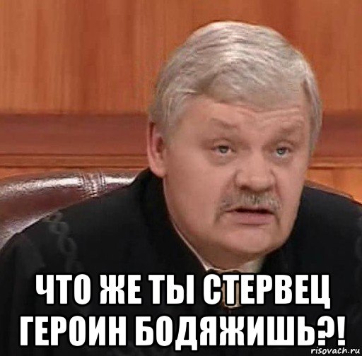  что же ты стервец героин бодяжишь?!, Мем Судья