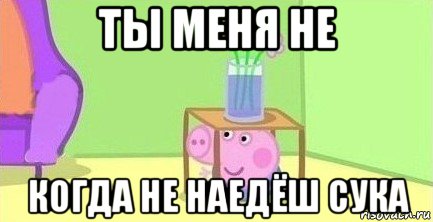 ты меня не когда не наедёш сука, Мем  Свинка пеппа под столом