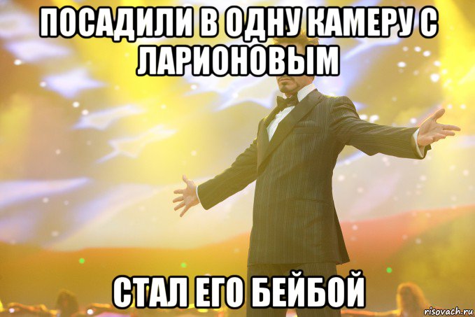 посадили в одну камеру с ларионовым стал его бейбой, Мем Тони Старк (Роберт Дауни младший)