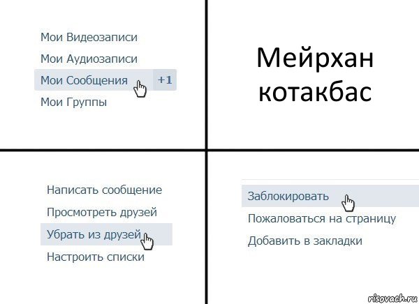 Мейрхан котакбас, Комикс  Удалить из друзей