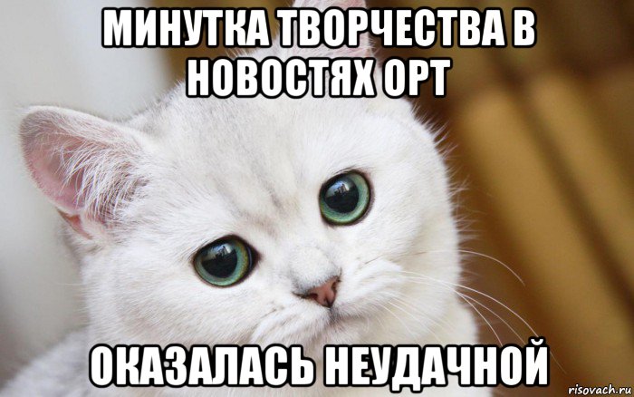 минутка творчества в новостях орт оказалась неудачной, Мем  В мире грустит один котик